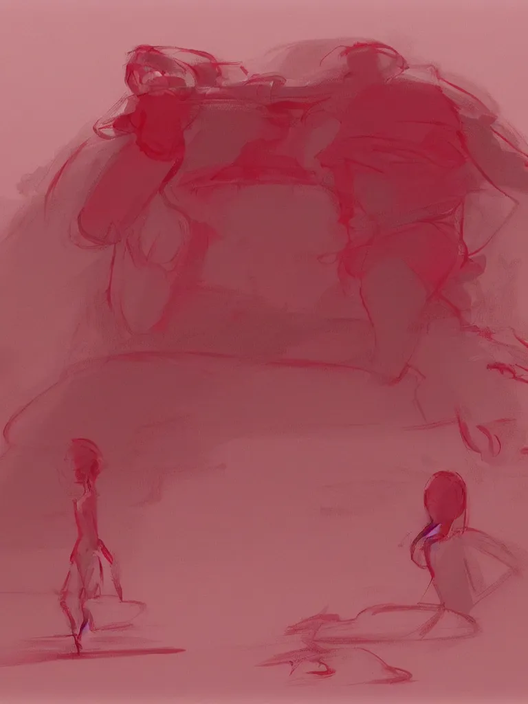 Image similar to red on pink by Disney Concept Artists, blunt borders, rule of thirds