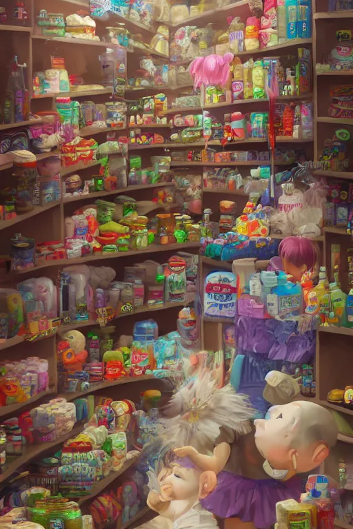 Image similar to Diaper Store, trending on artstation, magic, arcane clothing, digital art, ultra detailed, 4k, professional illustration