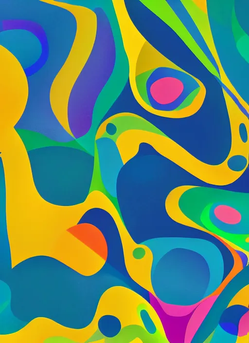 Image similar to ! dream an abstract animation still in the style of a 6 0's print ad, intricate and detailed, harmonic triadic color scheme, technicolor 4 k