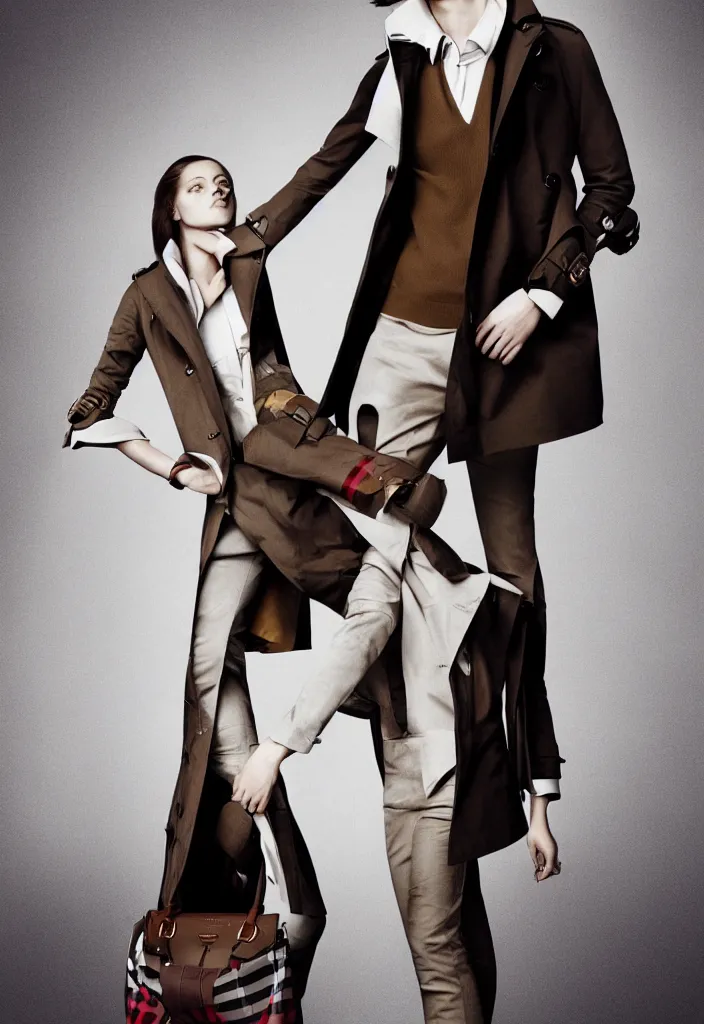 Prompt: Burberry advertising campaign poster
