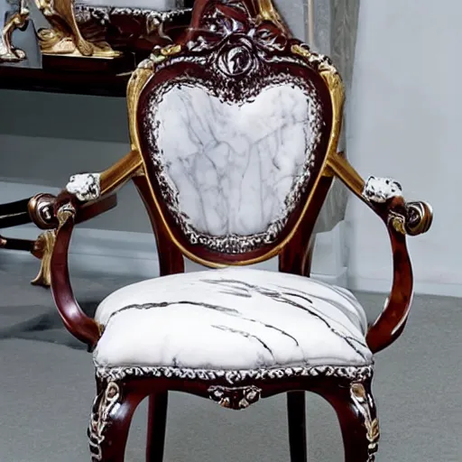 Prompt: photo of chair made out of luxury marble,