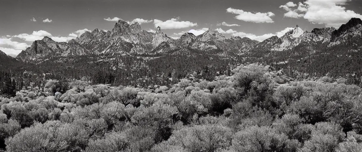 Image similar to A colorful landscape photo by Ansel Adams