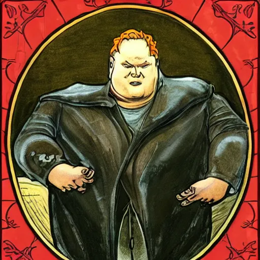 Prompt: baron. vladimir harkonnen is the direct - line male descendant of the bashar abulurd harkonnen who was banished for cowardice after the battle of corrin. the return of house harkonnen to power generally is ascribed to adroit manipulation of the whale fur market and later consolidation with melange wealth from arrakis.