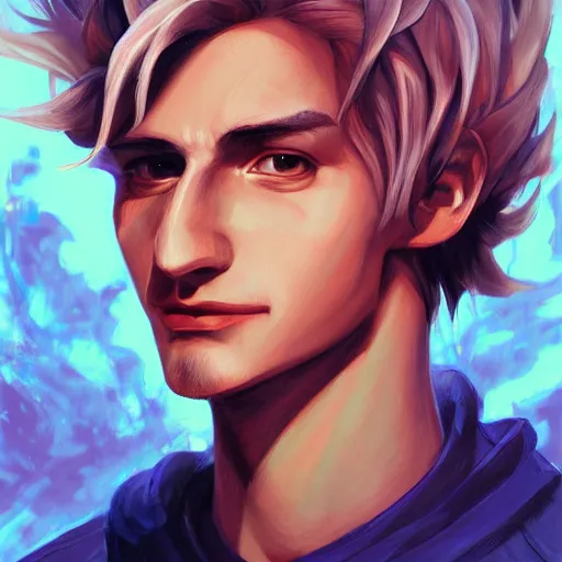 Image similar to Anna Dittmann painting of xqc, trending on art station