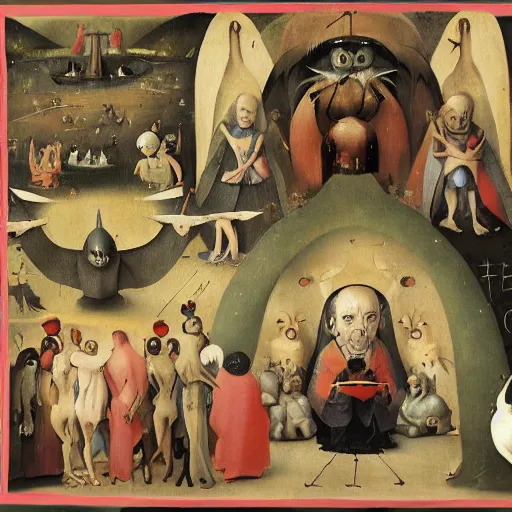 Prompt: The Last Judgement by Hieronymus Bosch in the style of anime, ghibli studio