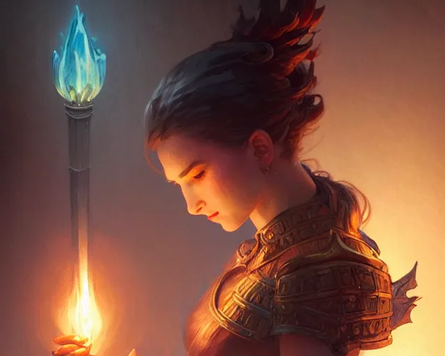 Prompt: torch in a dark room, deep focus, d & d, fantasy, intricate, elegant, highly detailed, digital painting, artstation, concept art, matte, sharp focus, illustration, hearthstone, art by artgerm and greg rutkowski and alphonse mucha