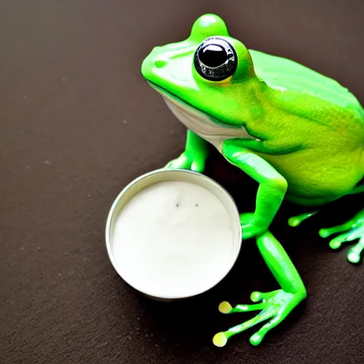 Image similar to frog in yogurt