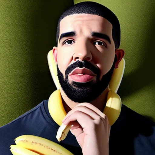 Image similar to drake holding a banana to his ear pretending he ’ s on a phone call