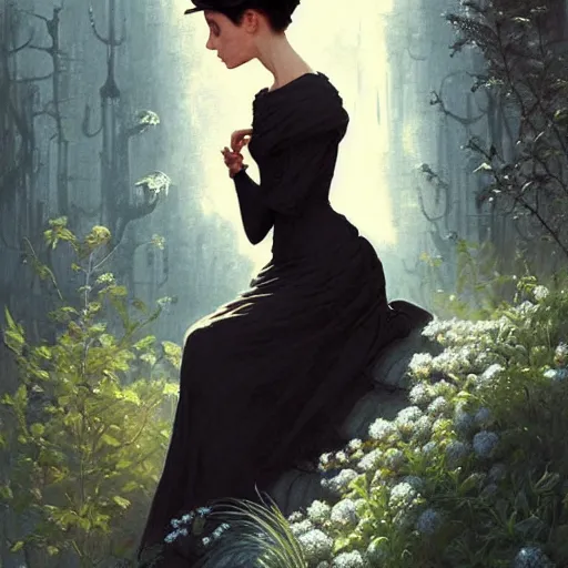 Image similar to audrey hepburn in an epic victorian novel, various backgrounds, intricate, elegant, highly detailed, digital painting, artstation, matte, illustration, art by artgerm, greg rutkowski, loish, rhads, ferdinand knab, makoto shinkai, lois van baarle, ilya kuvshinov, rossdraws, tom bagshaw