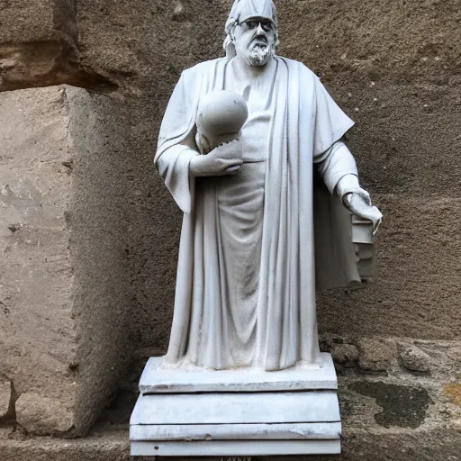 Prompt: statue of sanders in greece ancient style