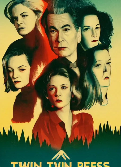 Image similar to twin peaks movie poster art by enrich torres