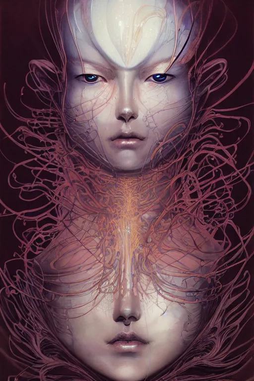 Image similar to prompt : figurative unique features beautiful subconscious, symmetrical face, portrait soft light painted by james jean and katsuhiro otomo and erik jones, inspired by akira anime, smooth face feature, intricate oil painting, high detail illustration, sharp high detail, manga and anime 1 9 9 9