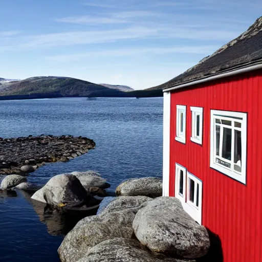 Prompt: Loch Ness living in Bodø, Norway