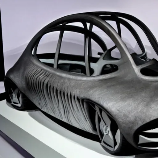 Image similar to A mercedes benz designed by Giger