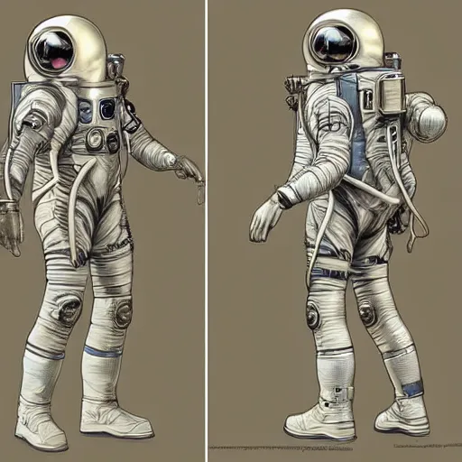 Prompt: Character front and back view of Astronaut by Donato Giancola, Trending on artstation and pixiv