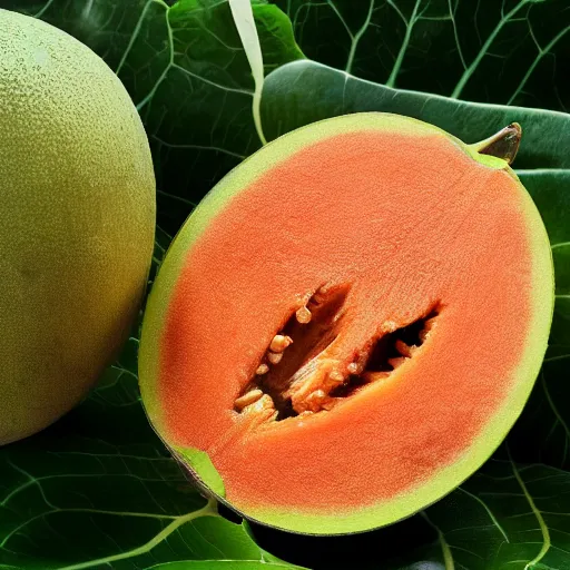 Prompt: muskmelon like a elon musk face