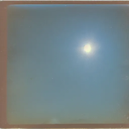 Image similar to Blue light in the sky, flying over rural Vietnam, UFO, orb, blue orb, night, 1969, Polaroid