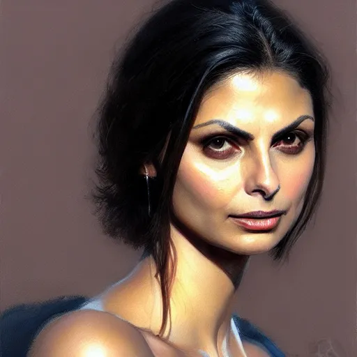 Image similar to Morena Baccarin, closeup character portrait art by Donato Giancola, Craig Mullins, digital art, trending on artstation