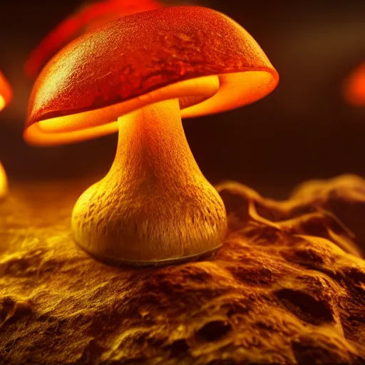 Image similar to texture of glowing mushrooms, beautiful light, low saturation, fantasy book, d & d, high detail, 8 k, oil painting, octane render, dark fantasy