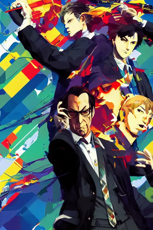 Image similar to saul goodman illustration by shigenori soejima, persona, concept art, epic composition, Albuquerque, new mexico