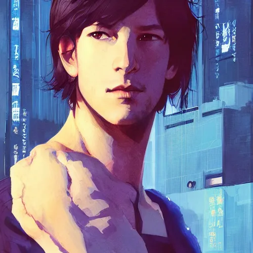 Image similar to gaspard ulliel portrait as manga girl, realistic shaded perfect face, fine details. anime. realistic shaded lighting poster by ilya kuvshinov katsuhiro otomo ghost - in - the - shell, magali villeneuve, artgerm, jeremy lipkin and michael garmash and rob rey