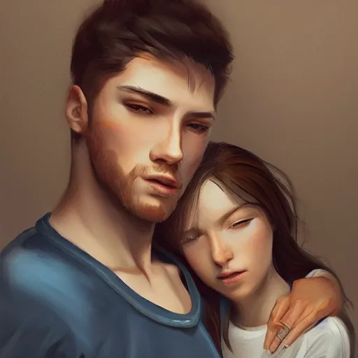 Prompt: portrait of a young couple by the best artists on artstation