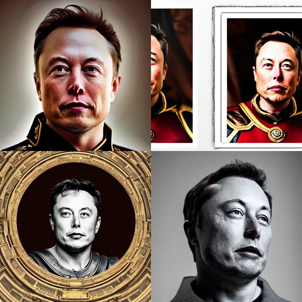 Prompt: Photographic Portrait Elon Musk as a Roman Emperor taken on an 80mm Camera in dramatic lighting