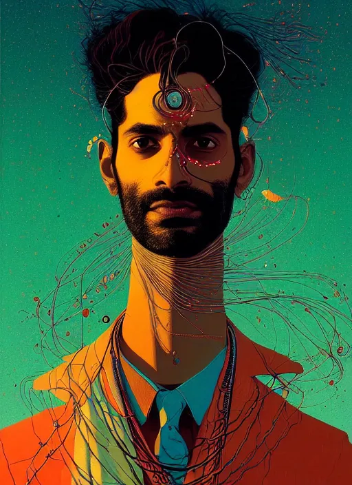 Prompt: portrait of a handsome rugged indian doctor, epic scene, by victo ngai, kilian eng vibrant colours, dynamic lighting, digital art, winning award masterpiece, fantastically beautiful, illustration, aesthetically inspired by beksinski and dan mumford, trending on artstation, art by greg rutkowski, 8 k