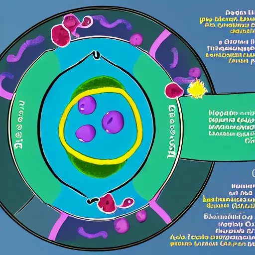 Prompt: diagram of eukaryotic cell with labels