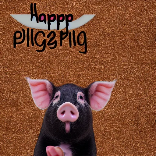 Prompt: happy pig in sky, epic hd award - winning professional selfie portrait 8 k