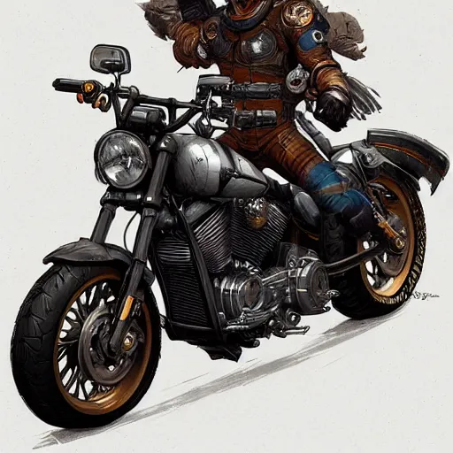 Prompt: harley davidson , highly detailed, illustration, fantasy art, in the style of greg rutkowski, epic, fantasy, intricate, hyper detailed, artstation, concept art, smooth, sharp focus, ray tracing