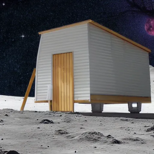 Image similar to a shed on the moon