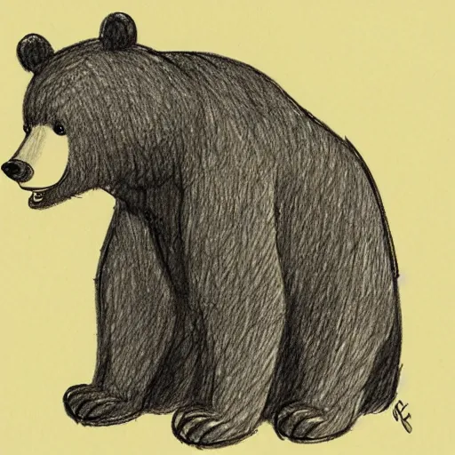 Prompt: aaron blaise cartoon sketch of a bear