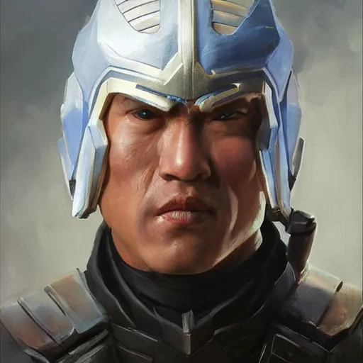 Image similar to greg manchess portrait painting of raiden from mortal kombat as overwatch character, medium shot, asymmetrical, profile picture, organic painting, sunny day, matte painting, bold shapes, hard edges, street art, trending on artstation, by huang guangjian and gil elvgren and sachin teng