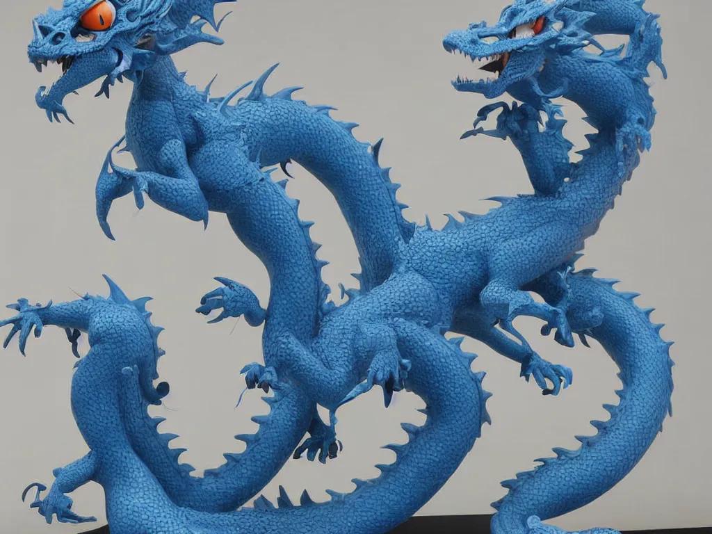 Image similar to A Doraemon Dorami Fractal Dragon statue, by Takashi Murikami