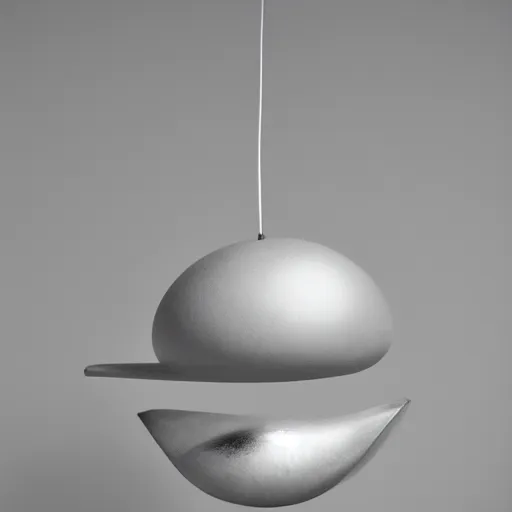 Prompt: an abstract object floating in space made out of porsche parts on a light grey background erwin wurm