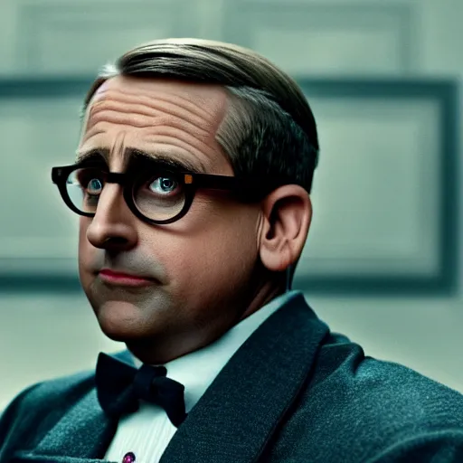 Image similar to steve carell staring in the grand budapest hotel