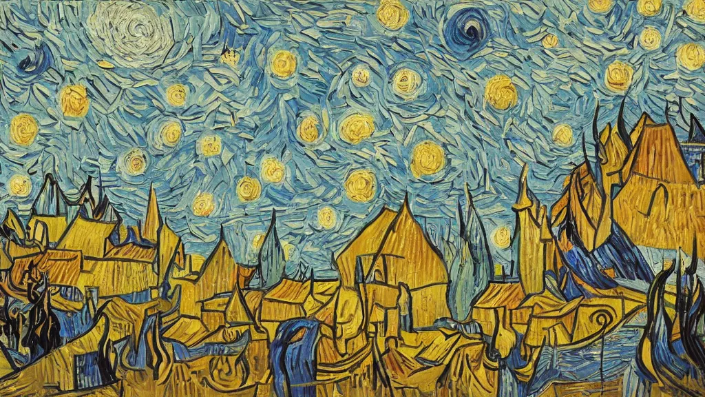 Prompt: abstract art painting figures lines forms in style of vincent van gogh, fine details,