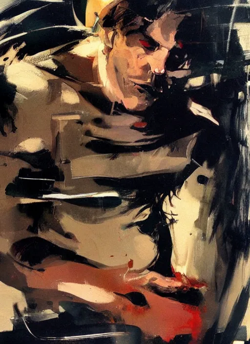 Image similar to slippin jimmy, painting by phil hale, fransico goya,'action lines '!!!, graphic style, visible brushstrokes, motion blur, blurry, visible paint texture, crisp hd image