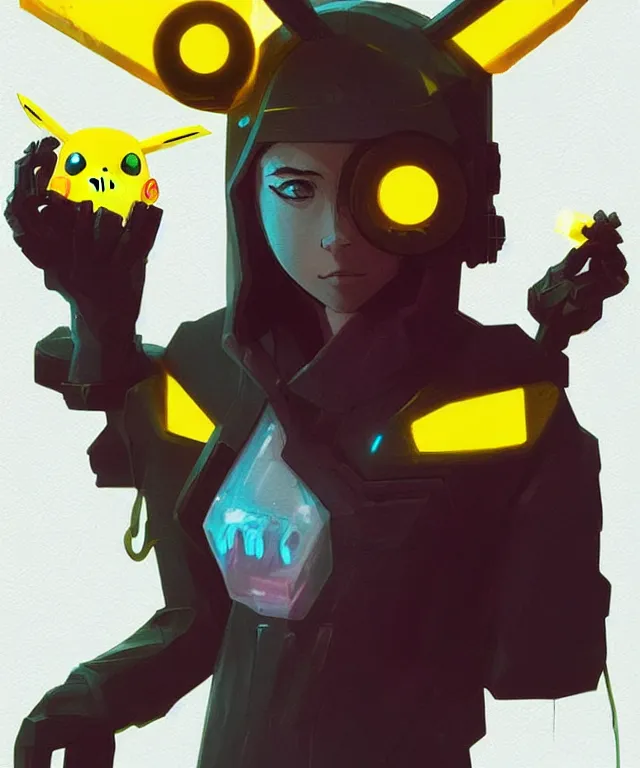 Prompt: a portrait of a cyberpunk pikachu holding a cheese, cyberpunk!, fantasy, elegant, digital painting, artstation, concept art, matte, sharp focus, illustration, art by josan gonzalez