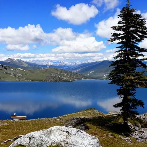 Image similar to a lake high on a mountain