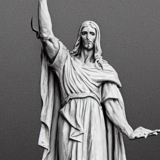 Image similar to statue of satan the redeemer