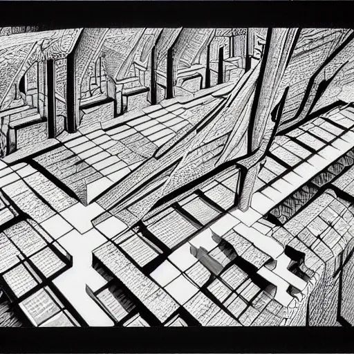 Image similar to digital art, by m. c. escher