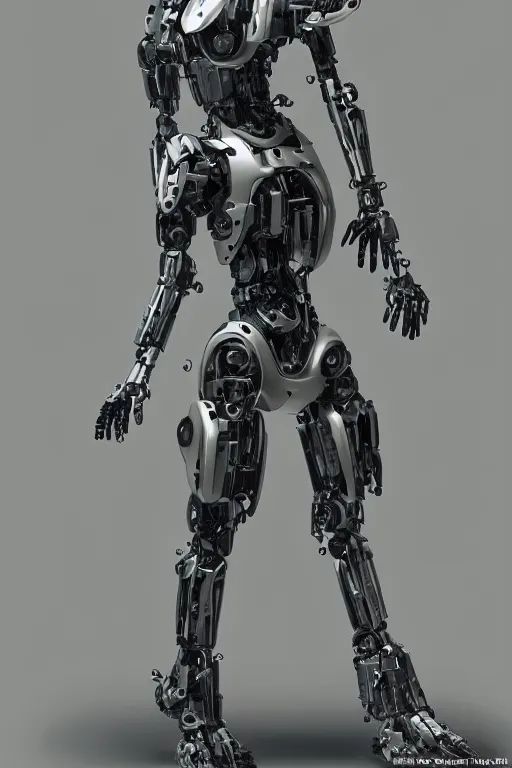 Image similar to full body cyborg female concept, hydrologic pistons, humanoid form, robot servo, metalized mecha muscle, monkey limbs, digital art, in the style of ben lol, brian sum, ramil sunga, herbert lowis, furio tedesschi, christopher cao, artstation, pinterest, deviantart, photoshop, octane render, unreal engine