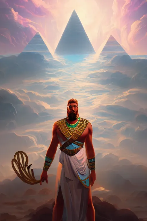 Prompt: the god zeus, egyptian environment, portrait, sharp focus, digital art, cgsociety, concept art, post processed, dynamic lighting, artstation, by emylie boivin and rossdraws