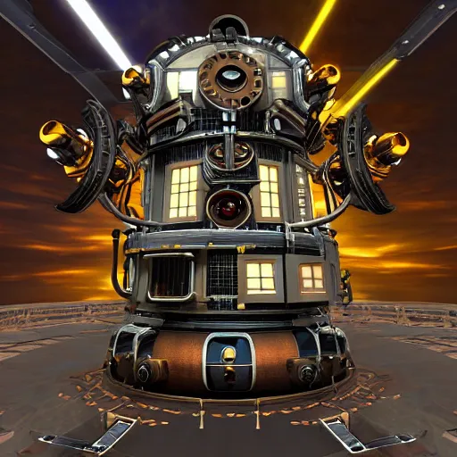 Image similar to Steampunk spacecraft reactor, cinematic