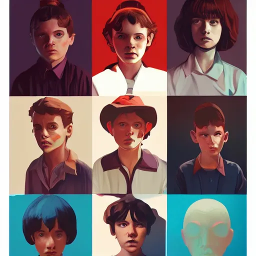 Image similar to face icon stylized minimalist stranger things, loftis, cory behance hd by jesper ejsing, by rhads, makoto shinkai and lois van baarle, ilya kuvshinov, rossdraws global illumination