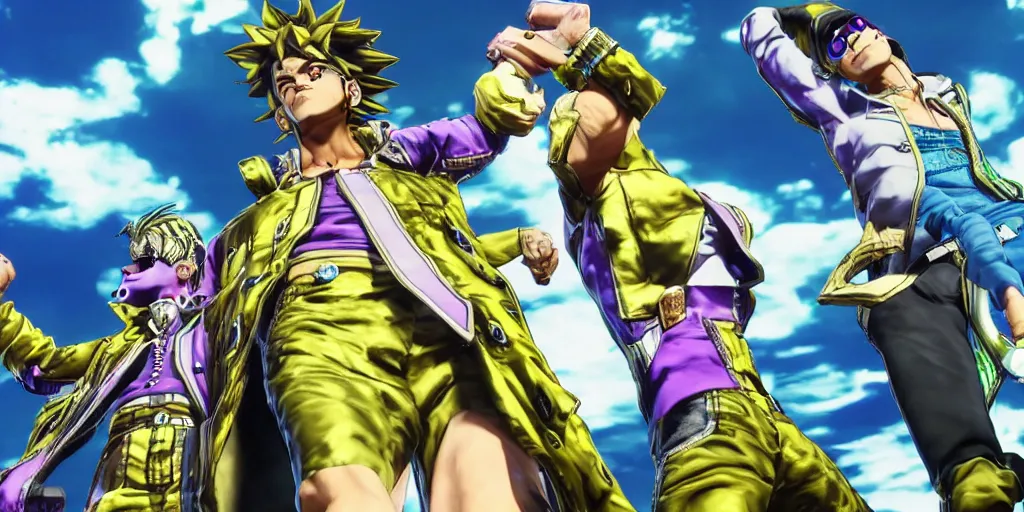 Prompt: jojo's bizarre adventure : golden wind, unreal engine 5, render, ray tracing