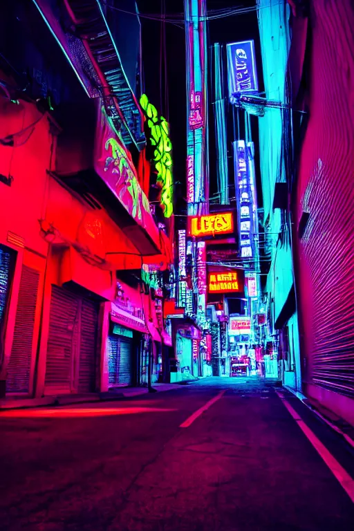 Prompt: neon streets of los angeles, 4 k, award winning photo, cyberpunk style