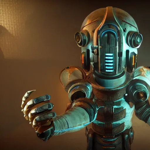 Image similar to isaac clarke!!!!!!!!!!!!!!!!! as a bioshock big daddy, unreal engine 5, bioshock and deadspace crossover event, high detail 3 d render,